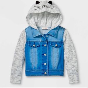 French Terry Kitty Jean Jacket